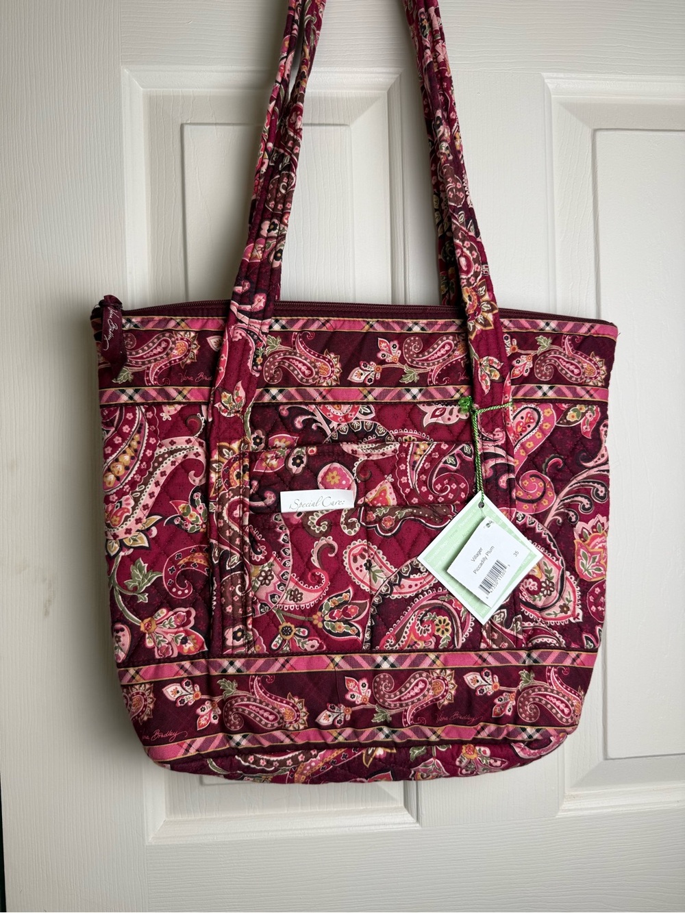 NWT Vera Bradley Piccadilly Plum Villager Tote Bag Retired Pattern LAST ONE